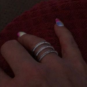 Triple band sterling silver ring